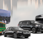 Golden Limo marketing graphic with fleet of vehicles