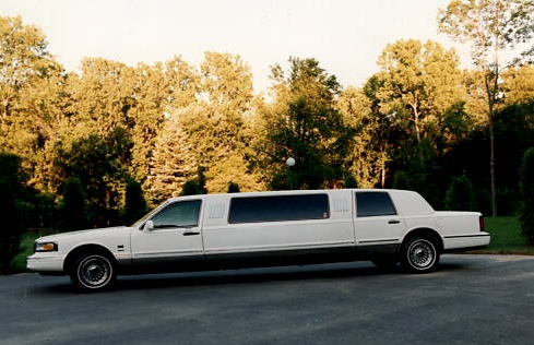 Vintage photo of Golden Limo White Stretch Limousine