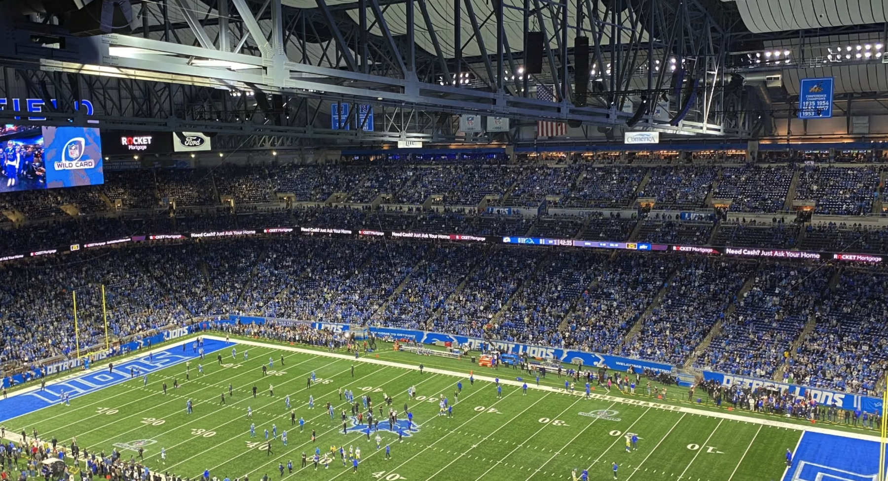 Interior image of Detroit Lions playing at Ford Field Stadium