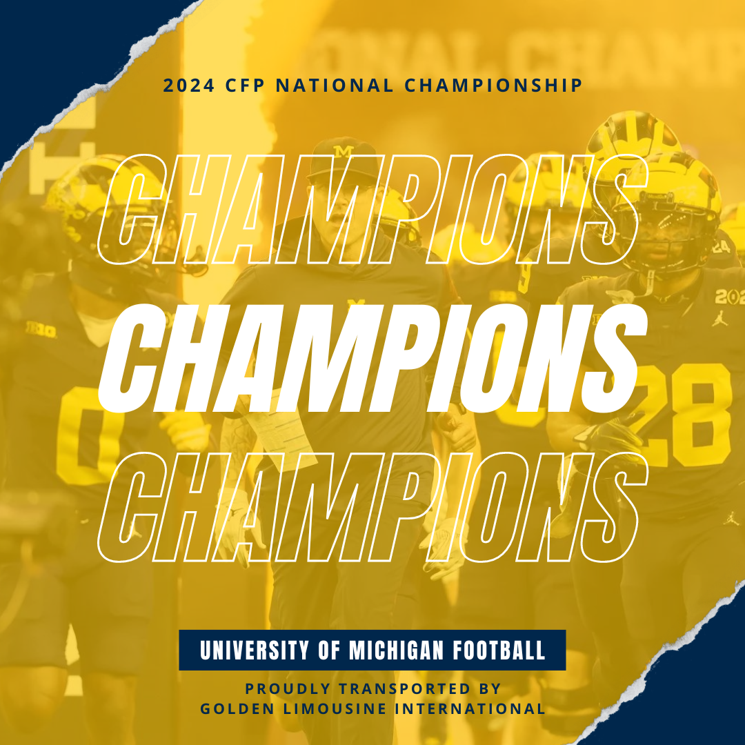 Graphic for the University of Michigan Football team, 2024 CFP Champions, created by Rapport Marketing.