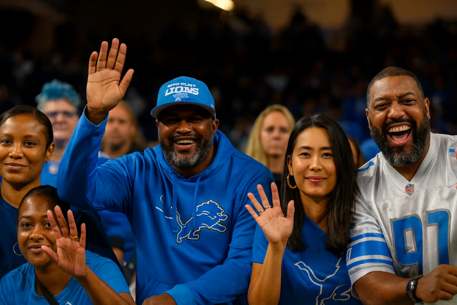 Detroit Lions fans watching a Lions game at Ford Field | Golden Limousine International Group Transportation experts.